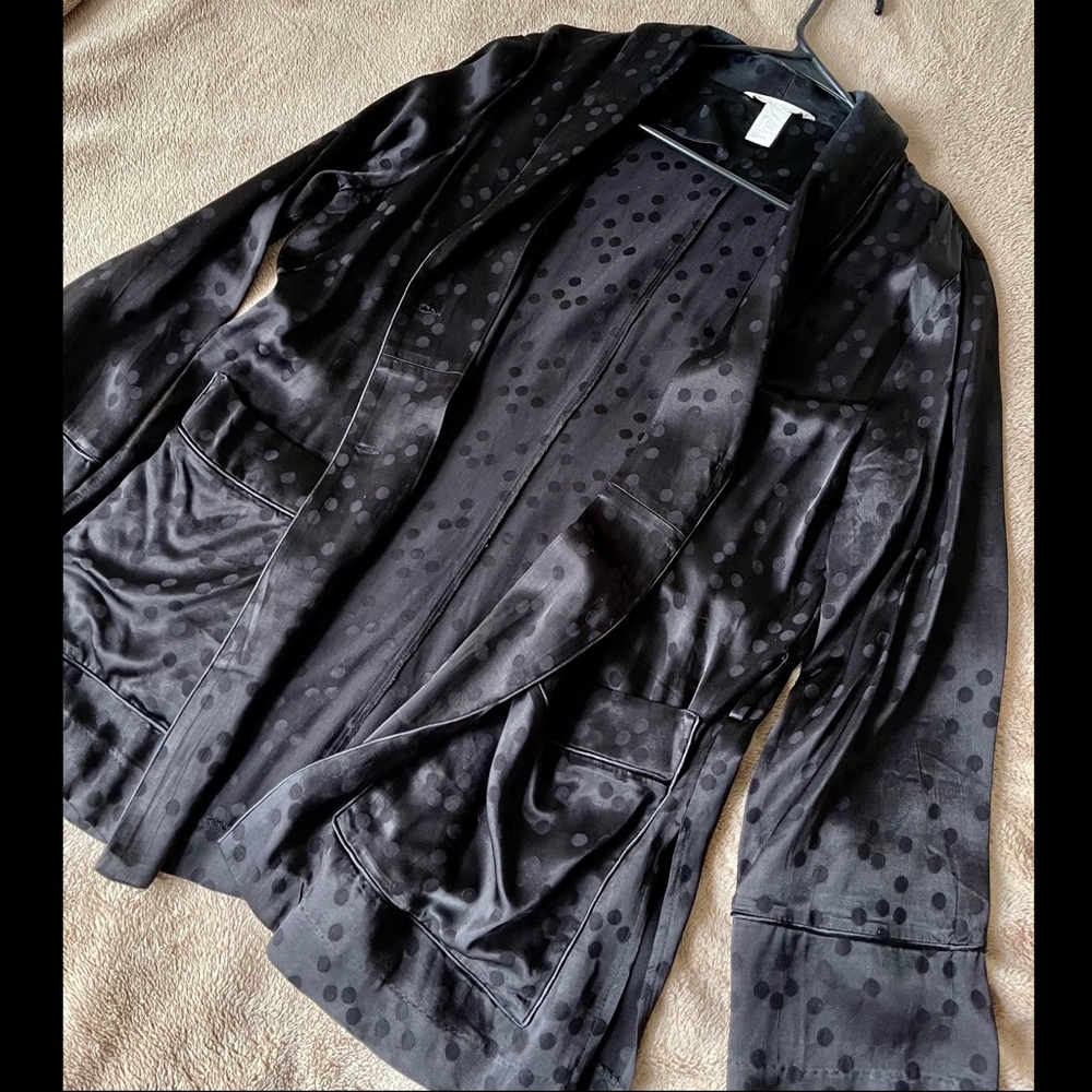 Black Silky Pajama, Loungewear Robe/Blouse